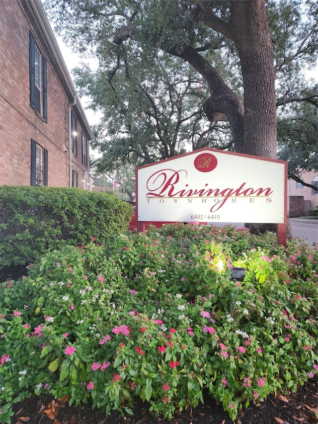 view of community sign