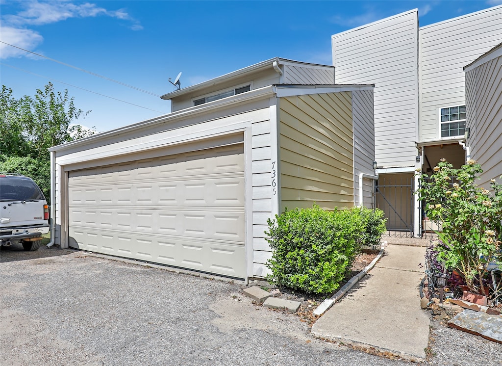 view of garage