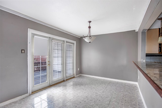 view of unfurnished dining area