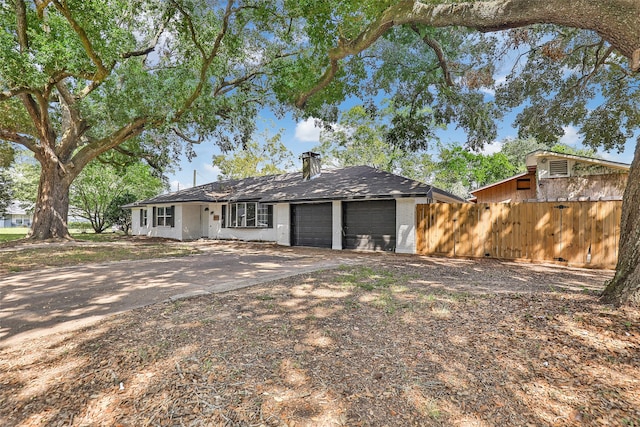 exterior space featuring a garage