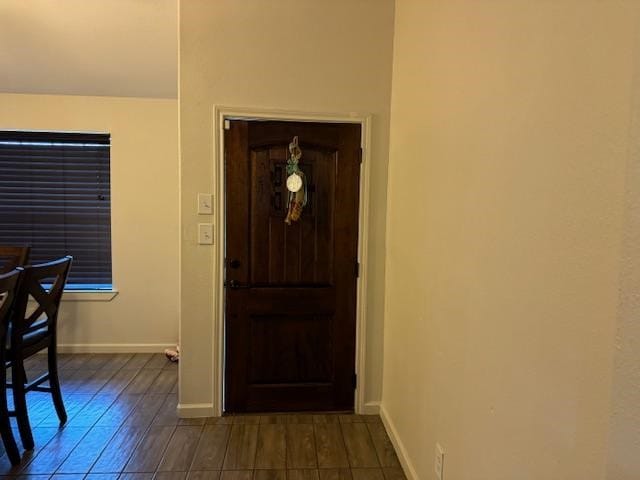 entryway featuring dark hardwood / wood-style flooring