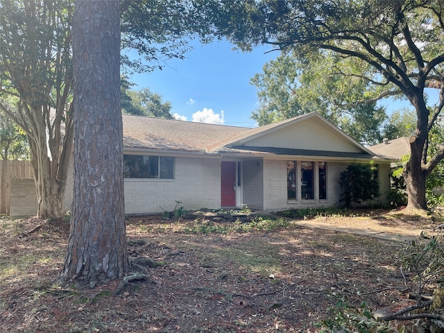 view of single story home