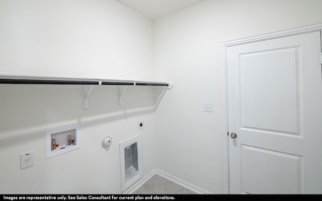 laundry area with hookup for a gas dryer, hookup for an electric dryer, and hookup for a washing machine