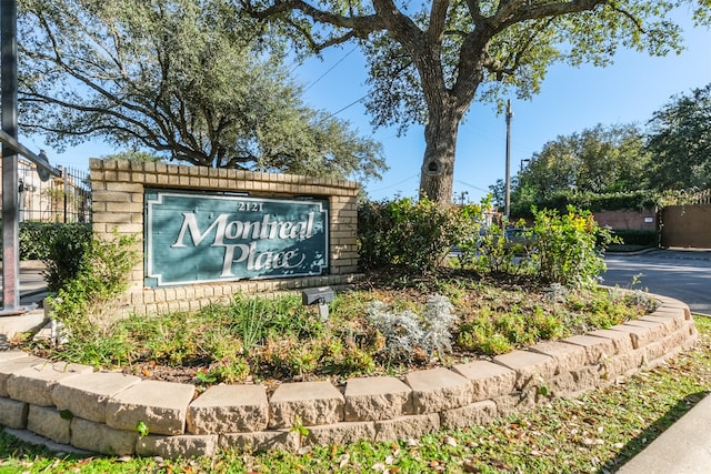 view of community sign