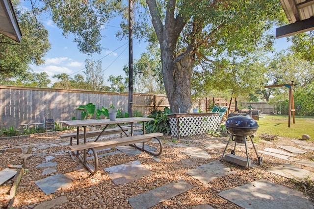 view of patio featuring grilling area