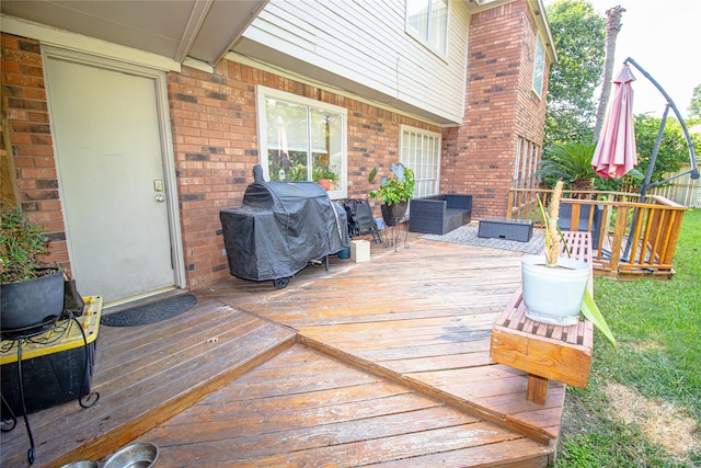 deck with area for grilling