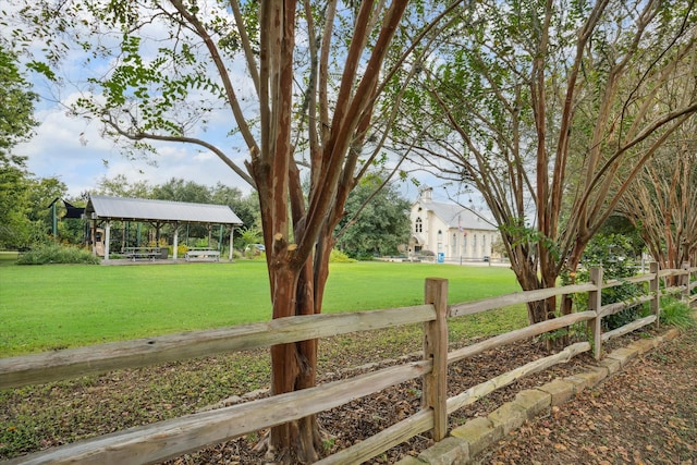 view of yard with a gazebo