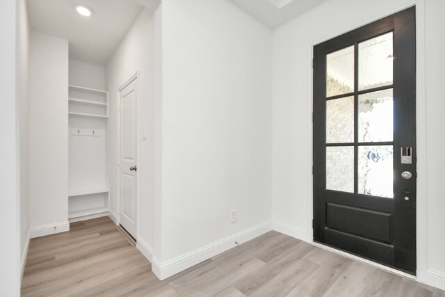 foyer entrance featuring light wood-type flooring