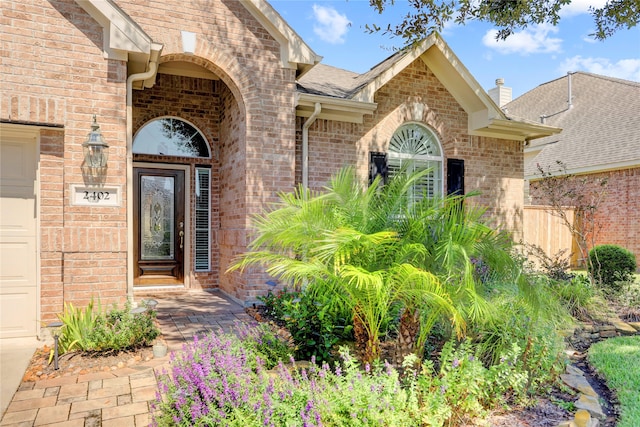 property entrance featuring a garage