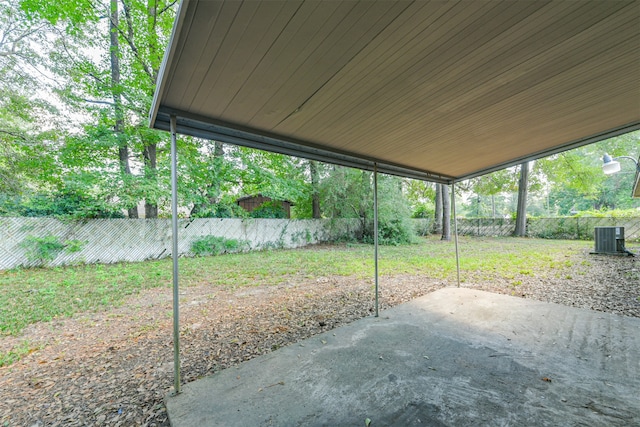 view of patio / terrace featuring central AC unit