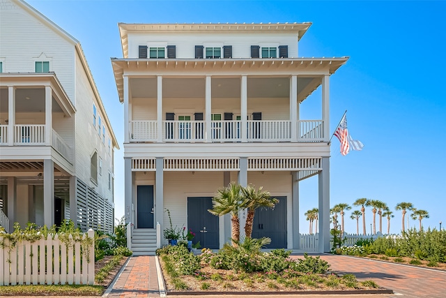 beach home with a balcony