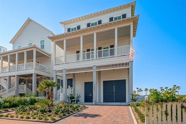 beach home with a balcony