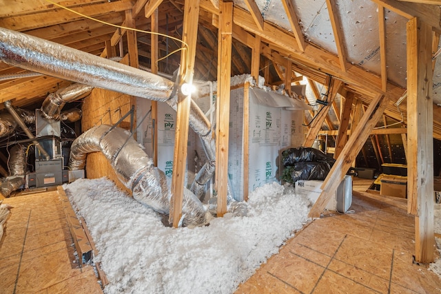 view of unfinished attic