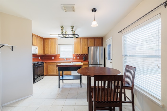 interior space with a wealth of natural light and sink