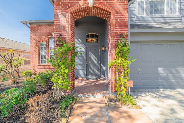 property entrance featuring a garage