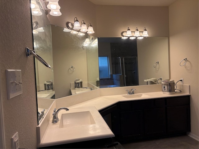 331 W Bend Dr, League City, TX 77573 - bathroom with a stall shower and double vanity