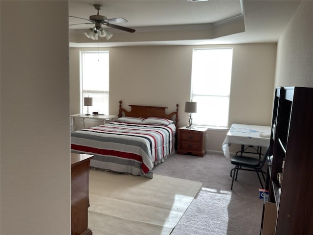 331 W Bend Dr, League City, TX 77573 - bedroom featuring multiple windows, light colored carpet, and ceiling fan