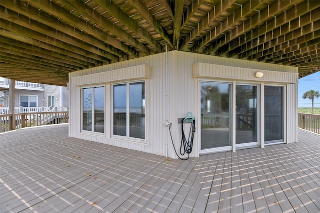 view of patio with a wooden deck