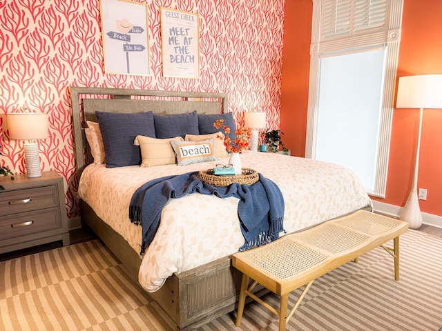 bedroom with baseboards