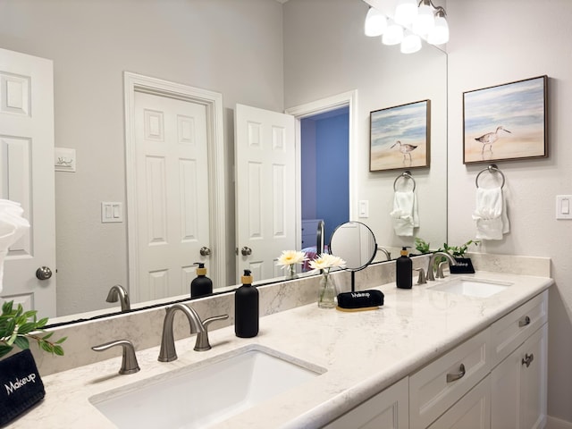 bathroom with double vanity