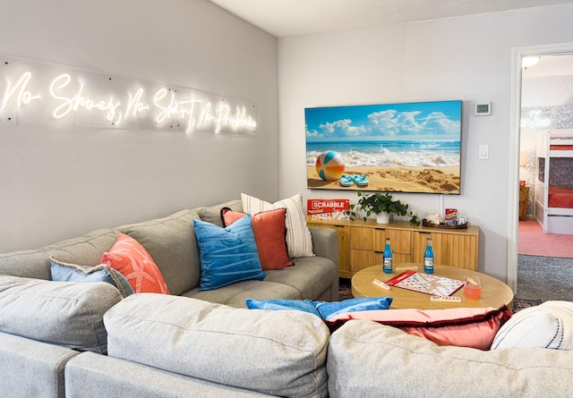 view of carpeted living area