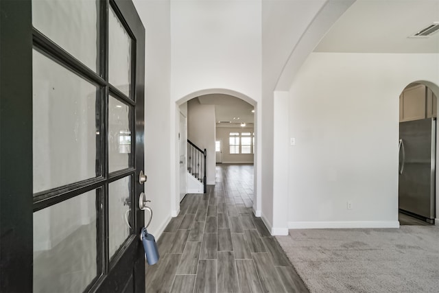 hallway featuring hardwood / wood-style floors