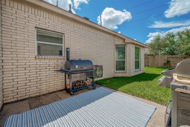 view of patio / terrace with a grill