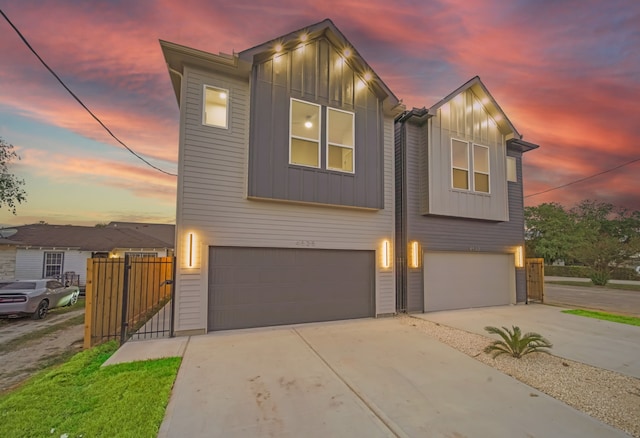 view of front of home with a garage