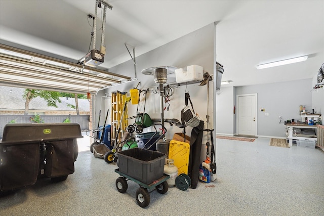 garage featuring a garage door opener