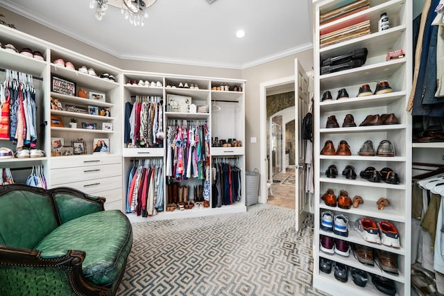 view of walk in closet