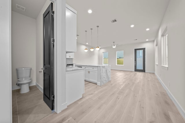 interior space featuring light hardwood / wood-style flooring