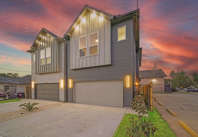 view of front of house with a garage