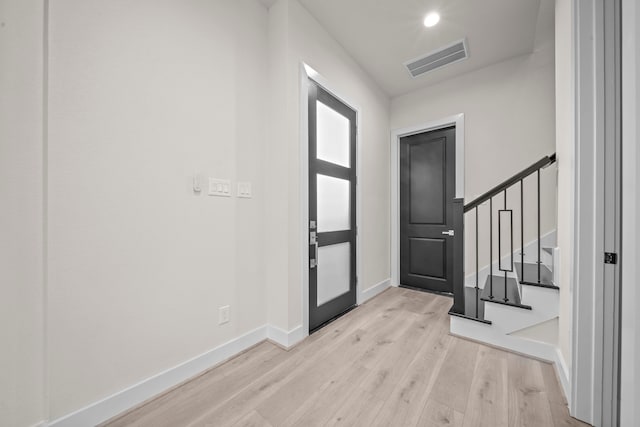 entryway featuring light wood-type flooring