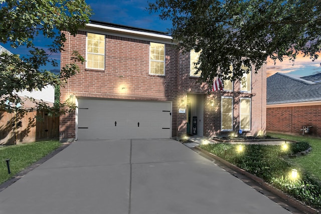 view of front facade with a garage