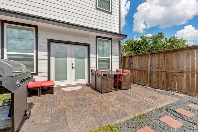 508 E 31st St, Houston, TX 77018 - view of patio / terrace featuring french doors, area for grilling, and outdoor dining area