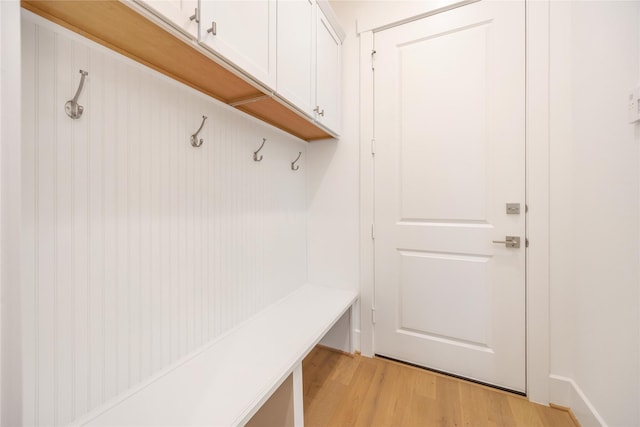 mudroom featuring light hardwood / wood-style floors