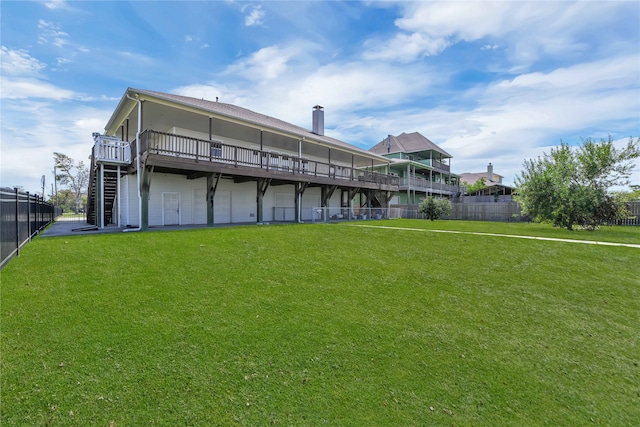 exterior space with a yard and a deck