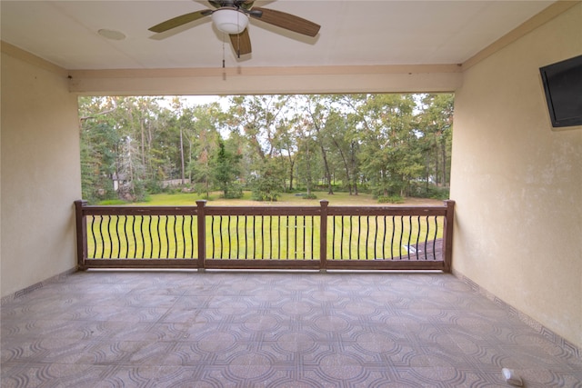 view of patio with ceiling fan