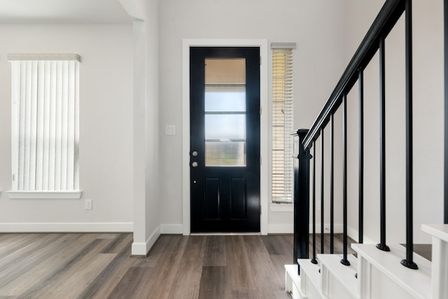 entryway featuring hardwood / wood-style flooring