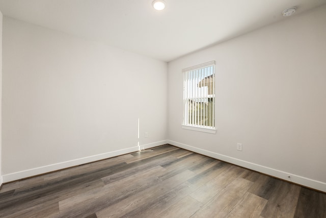 empty room featuring wood-type flooring