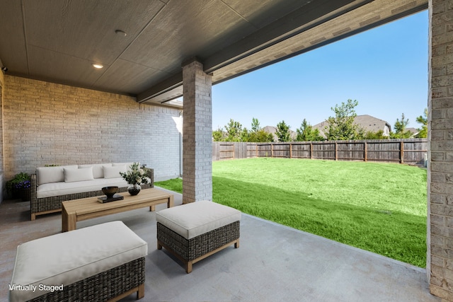 view of patio with outdoor lounge area