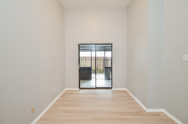 empty room featuring light wood-type flooring