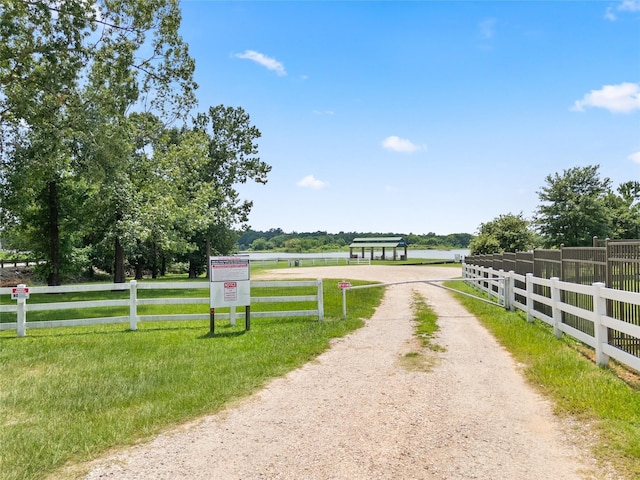 view of road featuring a rural view