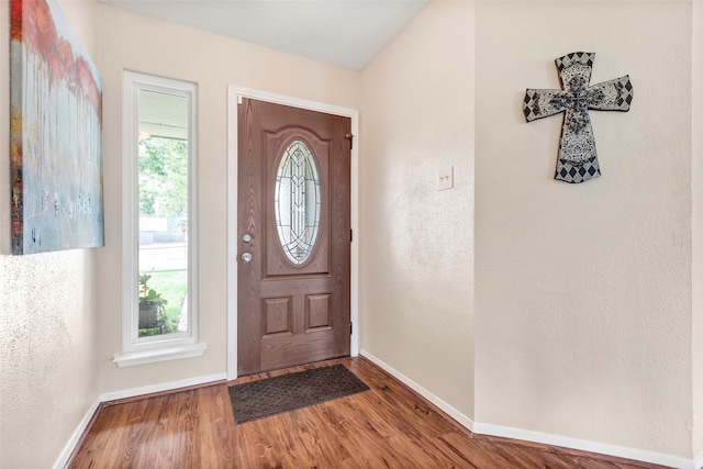 foyer featuring hardwood / wood-style flooring