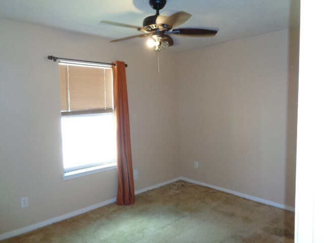 unfurnished room with light carpet and ceiling fan