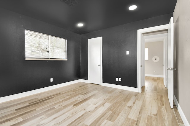 empty room featuring light hardwood / wood-style flooring