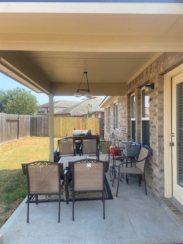 view of patio / terrace with a grill