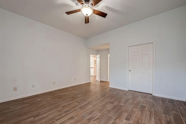 5110 Prairie Creek Dr, Houston, TX 77084 - unfurnished room with ceiling fan, wood finished floors, and baseboards