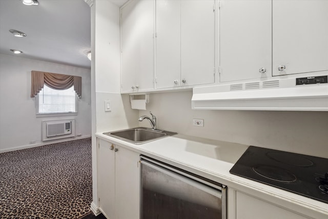 kitchen with white cabinetry, black electric cooktop, and sink