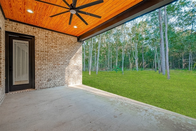 view of patio with ceiling fan